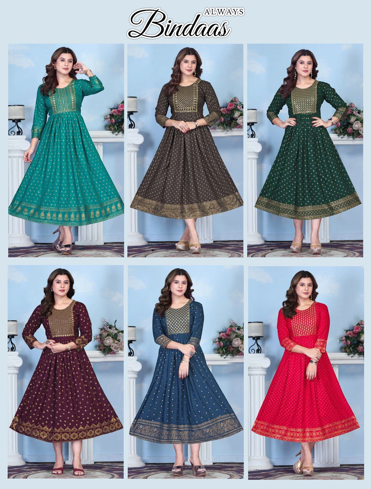 Beauty Queen Always Bindaas Rayon Printed Anarkali Kurtis Collection - Image 8