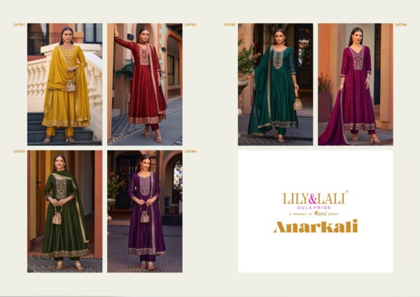 Lily And Lali Anarkali Top Bottom With Dupatta Collection - Image 8