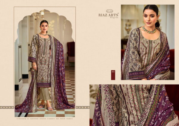 Riaz Arts Bin Saeed Vol 4 Lawn Digital Printed Dress Material - Image 3