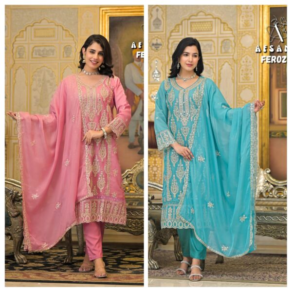 Afsana Feroza Soft Organza Ready Made Dress Catalog Collection - Image 3