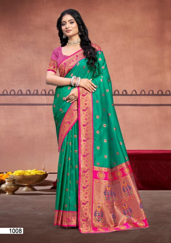 Bunawat Sawariya Silk Latest Designer Wedding Wear Silk Saree Collection - Image 8
