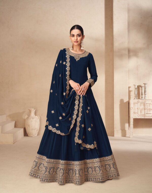 Aashirwad Akshra Designer Silk Gown With Dupatta Collection - Image 4