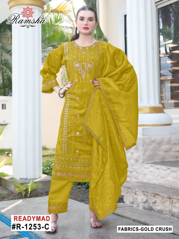 Ramsha R 1253 Nx Gold Crush Ready Made Suits Collection - Image 4