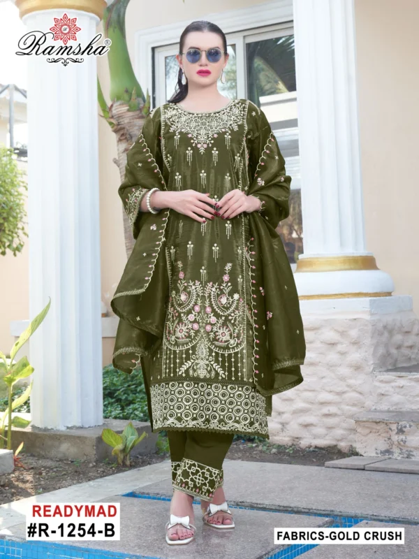 Ramsha R 1254 Nx Gold Crush Ready Made Suits Collection - Image 5