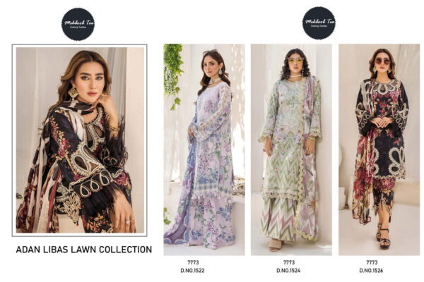 Mehboob Tex 1522 To 1526 Chiffon Dupatta Pakistani Salwar Suits - Image 5