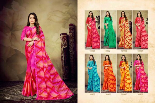 Jalnidhi Natasya Moss Chiffon Printed Saree Collection - Image 3