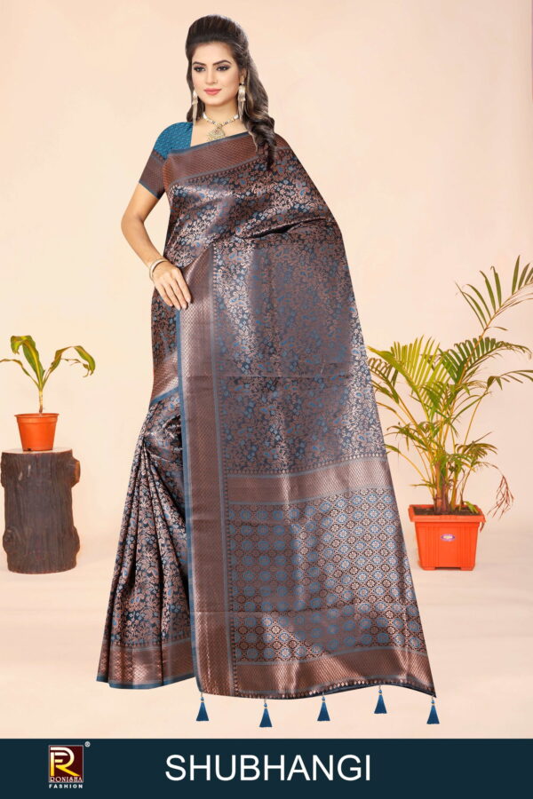 Ronisha Shubhangi Beautiful Satin Fancy Saree Collection - Image 5