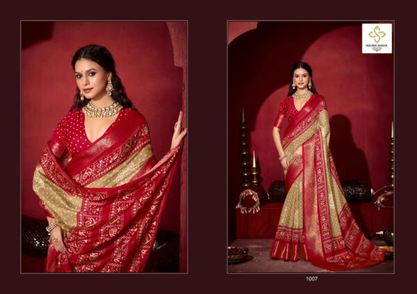 Shubh Shikha Dola Jacquard With Patola Bandej Printed Saree Collection - Image 6