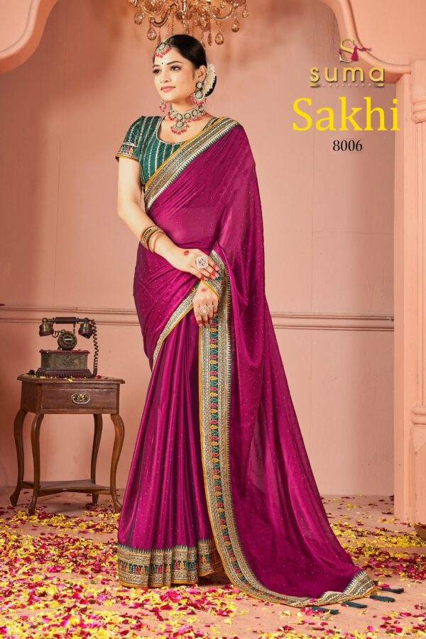 Suma Sakhi Black Rangoli Festival Wear Saree Collection - Image 9