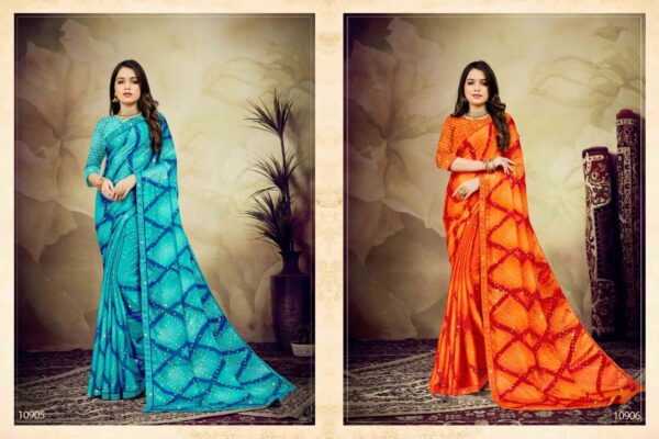 Jalnidhi Natasya Moss Chiffon Printed Saree Collection - Image 4