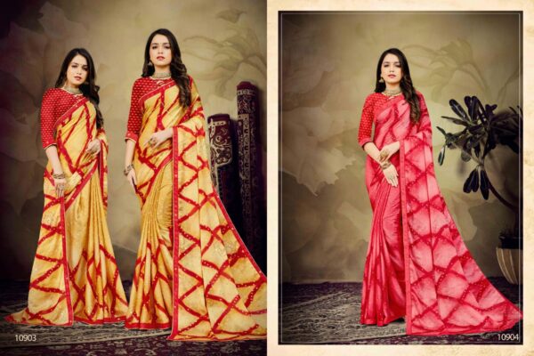 Jalnidhi Natasya Moss Chiffon Printed Saree Collection - Image 5