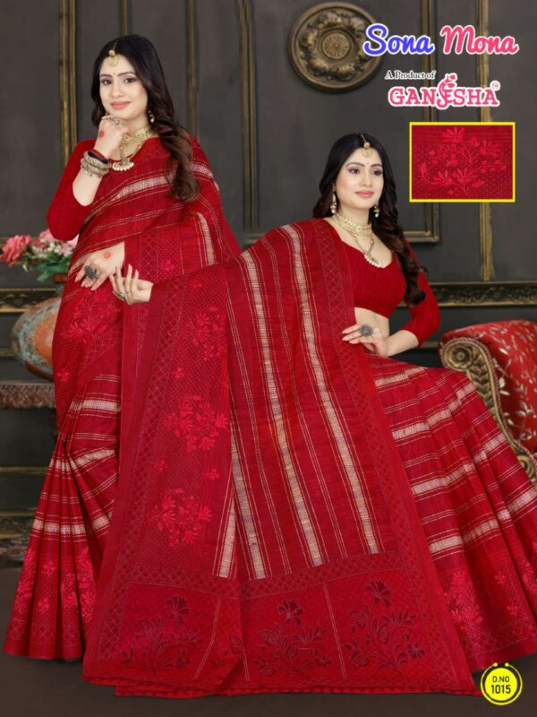 Ganesha Sona Mona Vol 1 Printed Cotton Party Wear Saree Collection - Image 13