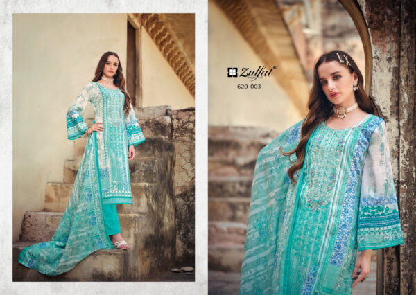 Zulfat Gulnaaz 620 Series Cotton Printed Dress Material Collection - Image 2