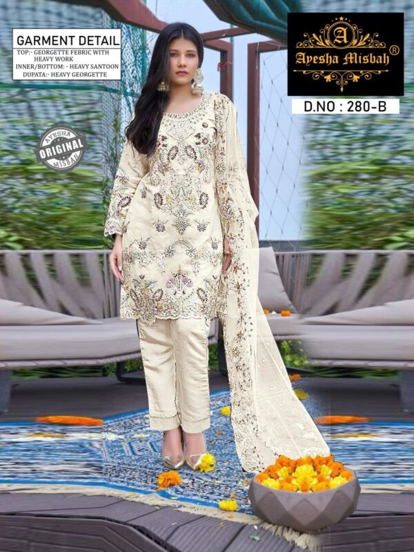 Ayesha Misbah 280 Georgette Pakistani Salwar Kameez - Image 7