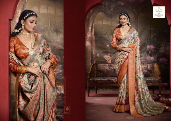 Shubh Streeva Tusser Silk Digital Printed Saree Collection - Image 6