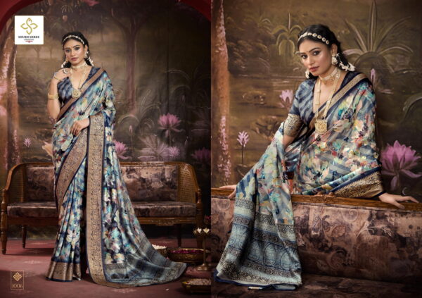 Shubh Streeva Tusser Silk Digital Printed Saree Collection - Image 7