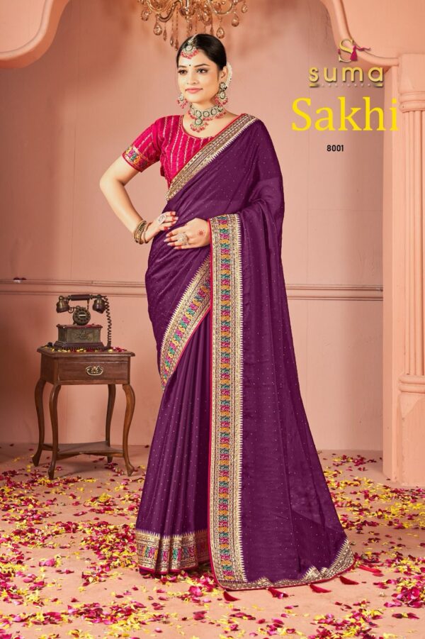 Suma Sakhi Black Rangoli Festival Wear Saree Collection - Image 10