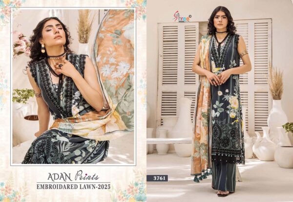 Shree Adan Prints Embroidered Lawn 2025 Cotton Dupatta Pakistani Suits - Image 7