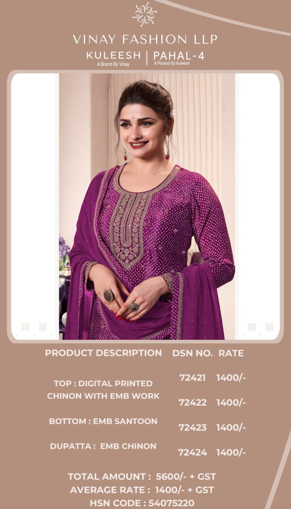 Vinay Kuleesh Pahal 4 Digital Printed Salwar Kameez Collection - Image 6