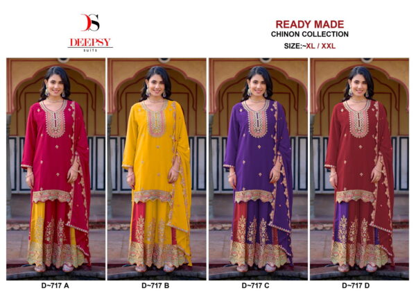 Deepsy D 717 Chinon Embroidered Ready Made Pakistani Collection - Image 6