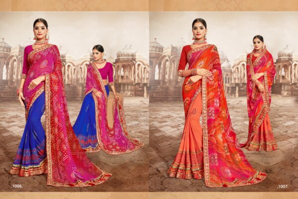 Jalnidhi Sangini Georgette Bandhani Printed Saree Collection - Image 4