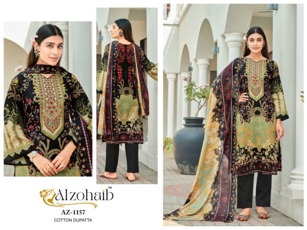 Alzohaib Az 1155 To 1157 Cotton Dupatta Pakistani Suits Collection - Image 5