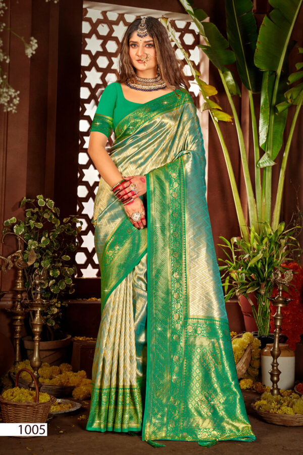 Saroj Kanha Silk Saroski Vol 1 Beautiful Kanjivaram Silk Saree Collection - Image 4