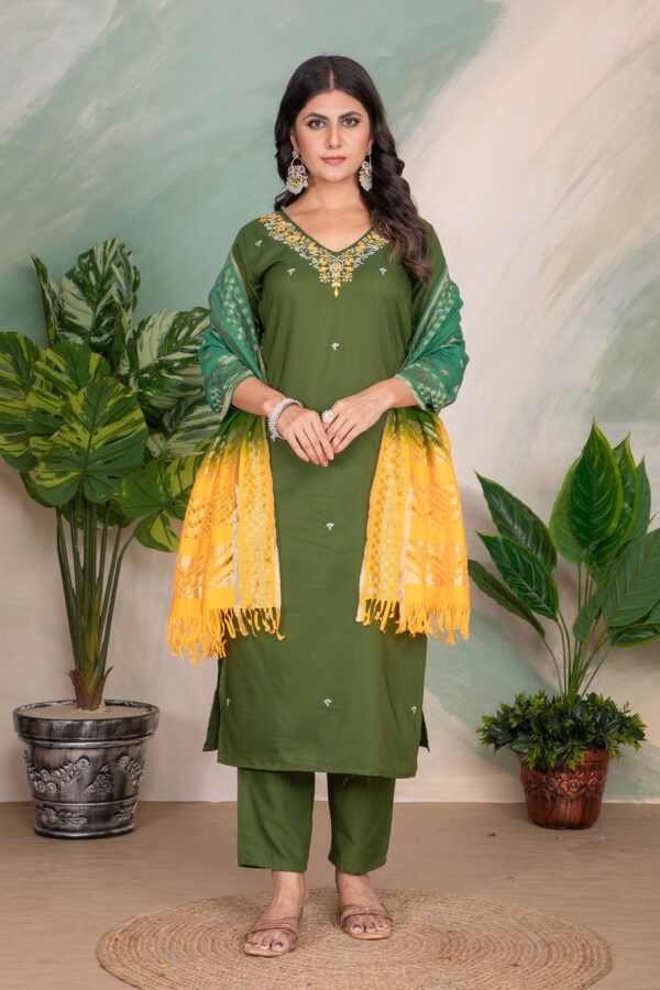 Navya Kurti 51 Beautiful Silk Embroidered Kurti Bottom With Dupatta - Image 2
