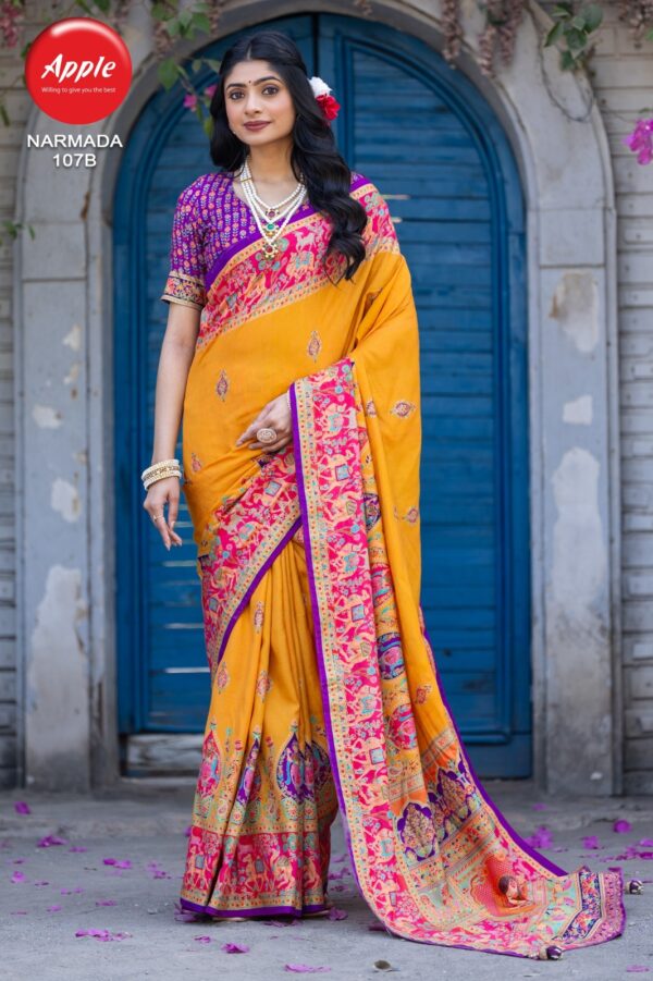 Apple Narmada 107 Silk Blend Printed Fancy Saree Collection - Image 2