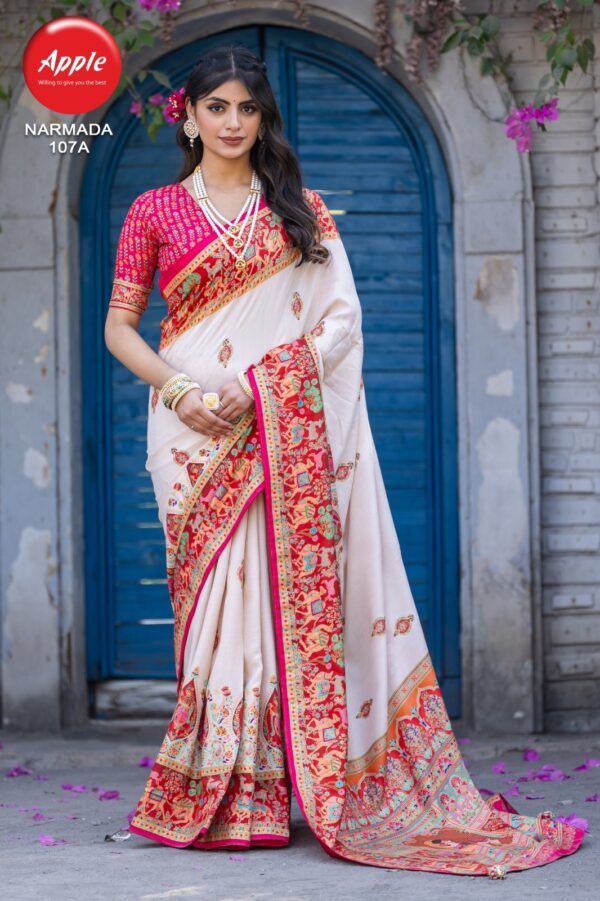 Apple Narmada 107 Silk Blend Printed Fancy Saree Collection - Image 3