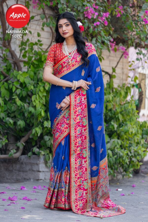 Apple Narmada 107 Silk Blend Printed Fancy Saree Collection - Image 4