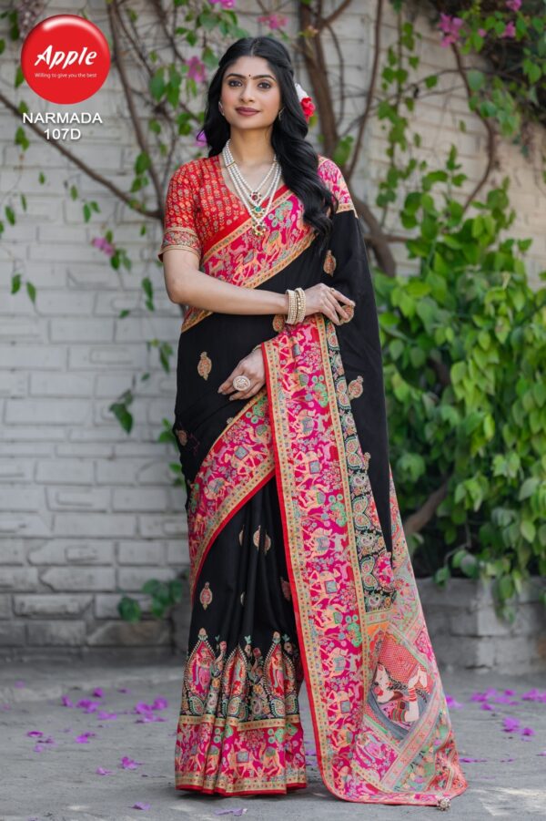 Apple Narmada 107 Silk Blend Printed Fancy Saree Collection - Image 5