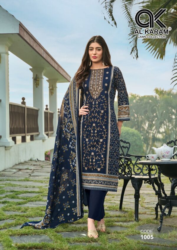 Al Karam Dilshad Lawn Self Embroidered Dress Material Collection - Image 4