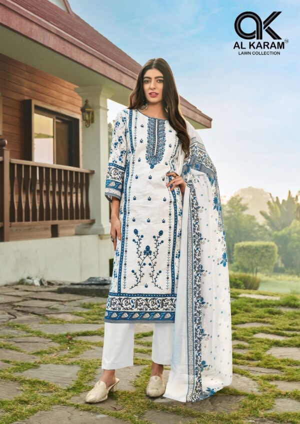 Al Karam Dilshad Lawn Self Embroidered Dress Material Collection - Image 6