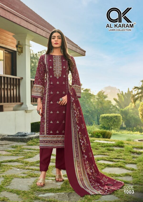 Al Karam Dilshad Lawn Self Embroidered Dress Material Collection - Image 7