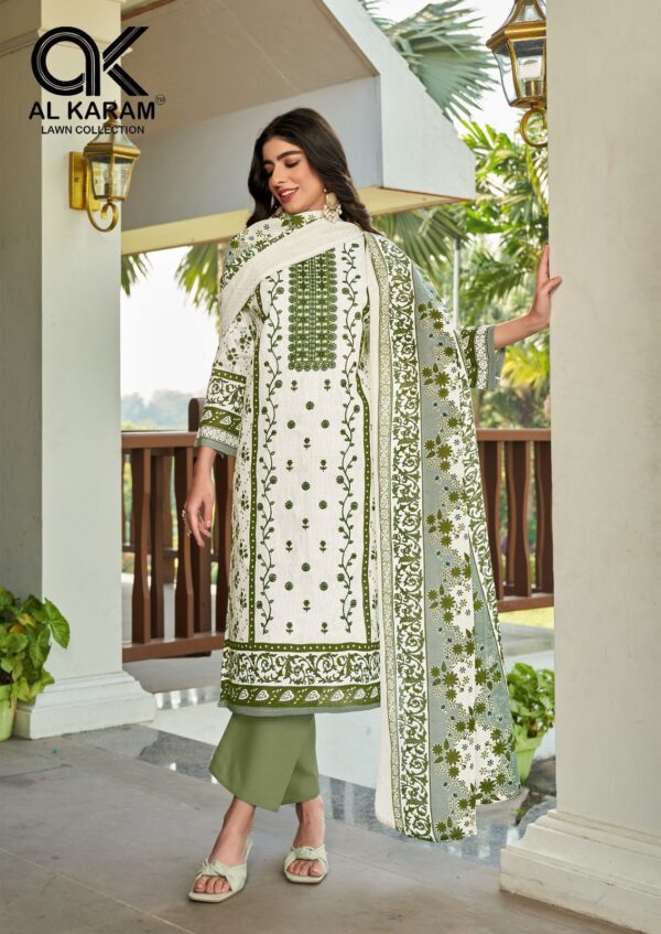 Al Karam Dilshad Lawn Self Embroidered Dress Material Collection - Image 8