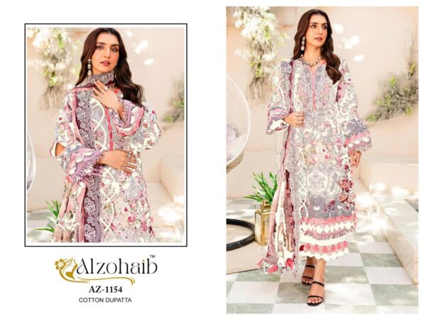 Alzohaib Az 1148 To 1154 Chiffon Dupatta Pakistani Suits Collection - Image 3