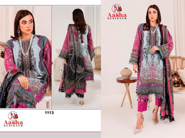 Aasha 1113 A And B Cotton Dupatta Pakistani Salwar Kameez - Image 4