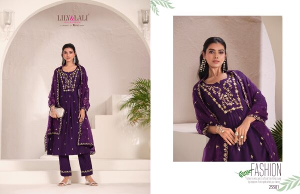Lily And Lali Zari Viscose Embroidered Kurti Bottom With Dupatta Collection - Image 9