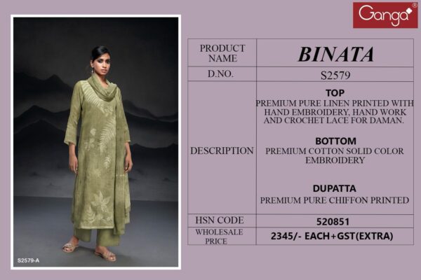 Ganga Binata Linen Printed Fancy Salwar Suit Collection - Image 6