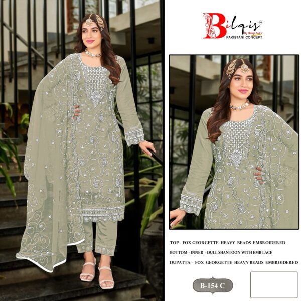 Bilqis B 154 Georgette Pakistani Salwar Kameez Collection - Image 4