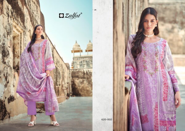Zulfat Gulnaaz 620 Series Cotton Printed Dress Material Collection - Image 8