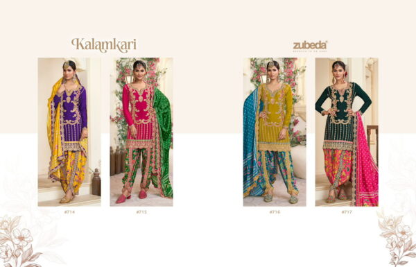 Zubeda Kalamkari Chinon Silk Digital Printed Salwar Kameez Collection - Image 6