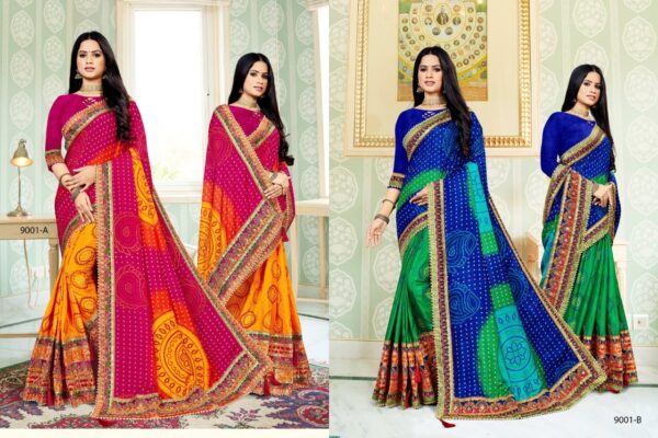Jalnidhi Kusum Dola Silk Bandhani Printed Saree Collection - Image 6