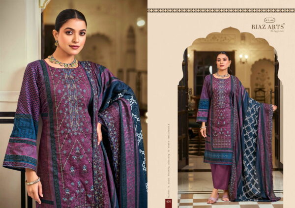 Riaz Arts Bin Saeed Vol 4 Lawn Digital Printed Dress Material - Image 9