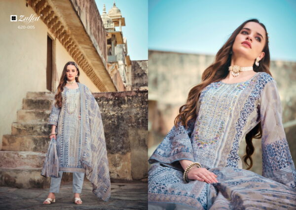 Zulfat Gulnaaz 620 Series Cotton Printed Dress Material Collection - Image 9