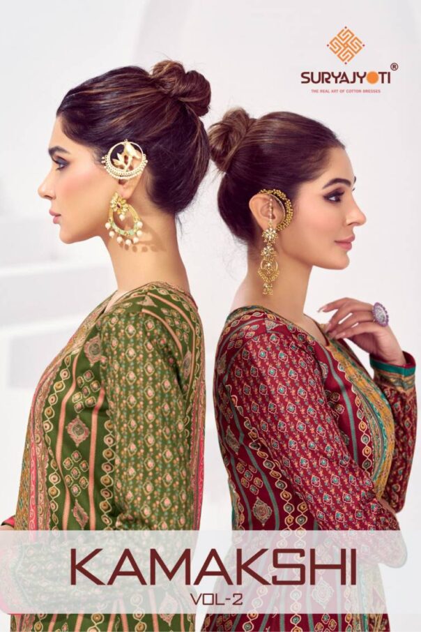 Suryajyoti Kamakshi Vol 2 Jaam Satin Printed Dress Material