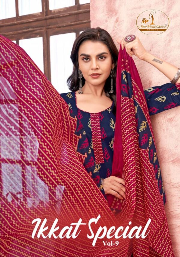 Miss World Ikkat Special Vol 09 Printed Cotton Dress Material Catalog Collection