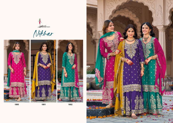 Eba Nikhar Chinon Embroidered Ready Made Suits Collection - Image 5