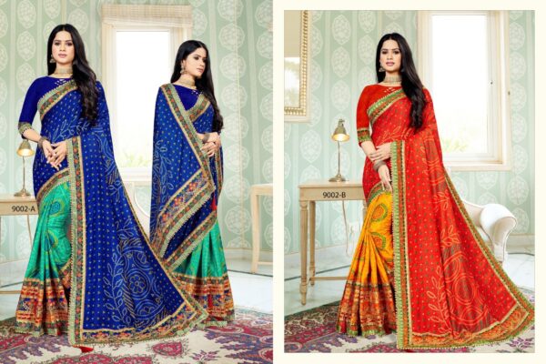 Jalnidhi Kusum Dola Silk Bandhani Printed Saree Collection - Image 2